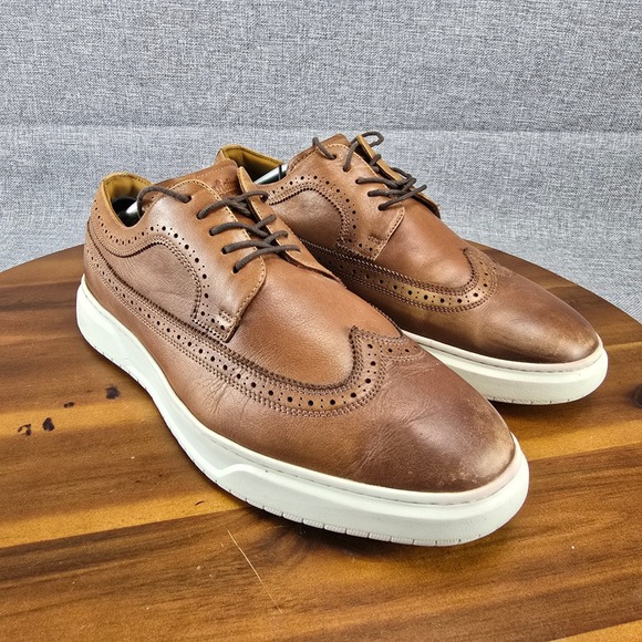 Florsheim Mens 11.5M Leather Wingtip Oxford Dress Shoes Comfortech‎ Brown - Picture 2 of 15